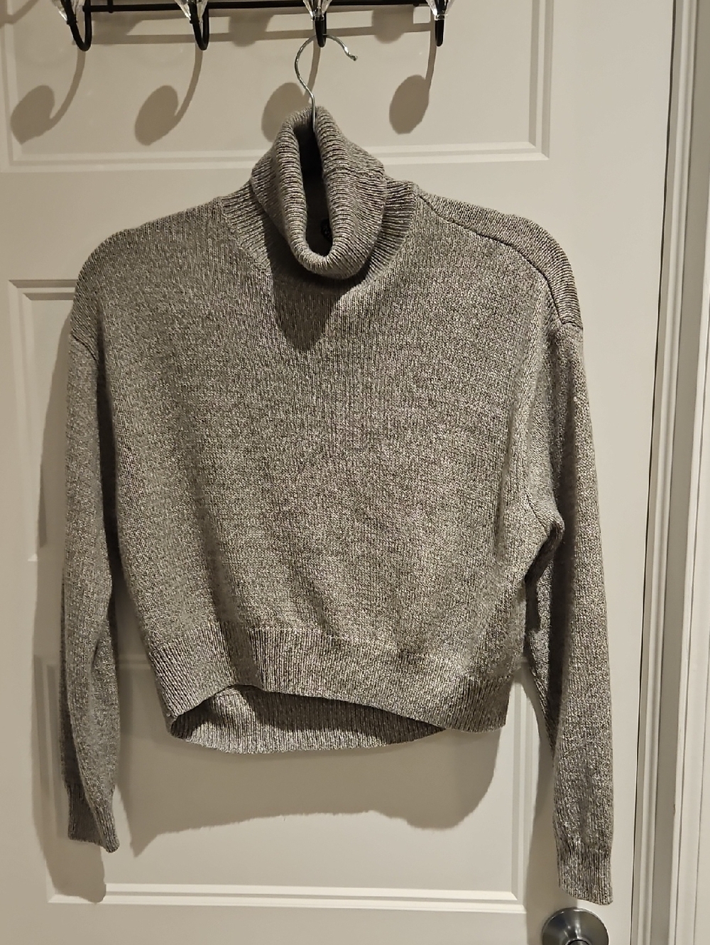 Divided Gray Cropped Turtleneck Sweater
